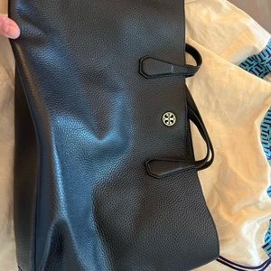 Used Tory Burch Black Leather Tote